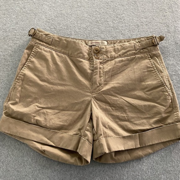 Banana Republic Heritage Chino Shorts Women 30 x 4.5 Tan Cuffed Casual Preppy - Picture 1 of 13